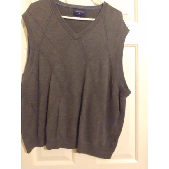 Saddlebred Grandpa Sweater Vest V-Neck Diamond Shape Gray XL - Picture 1 of 3